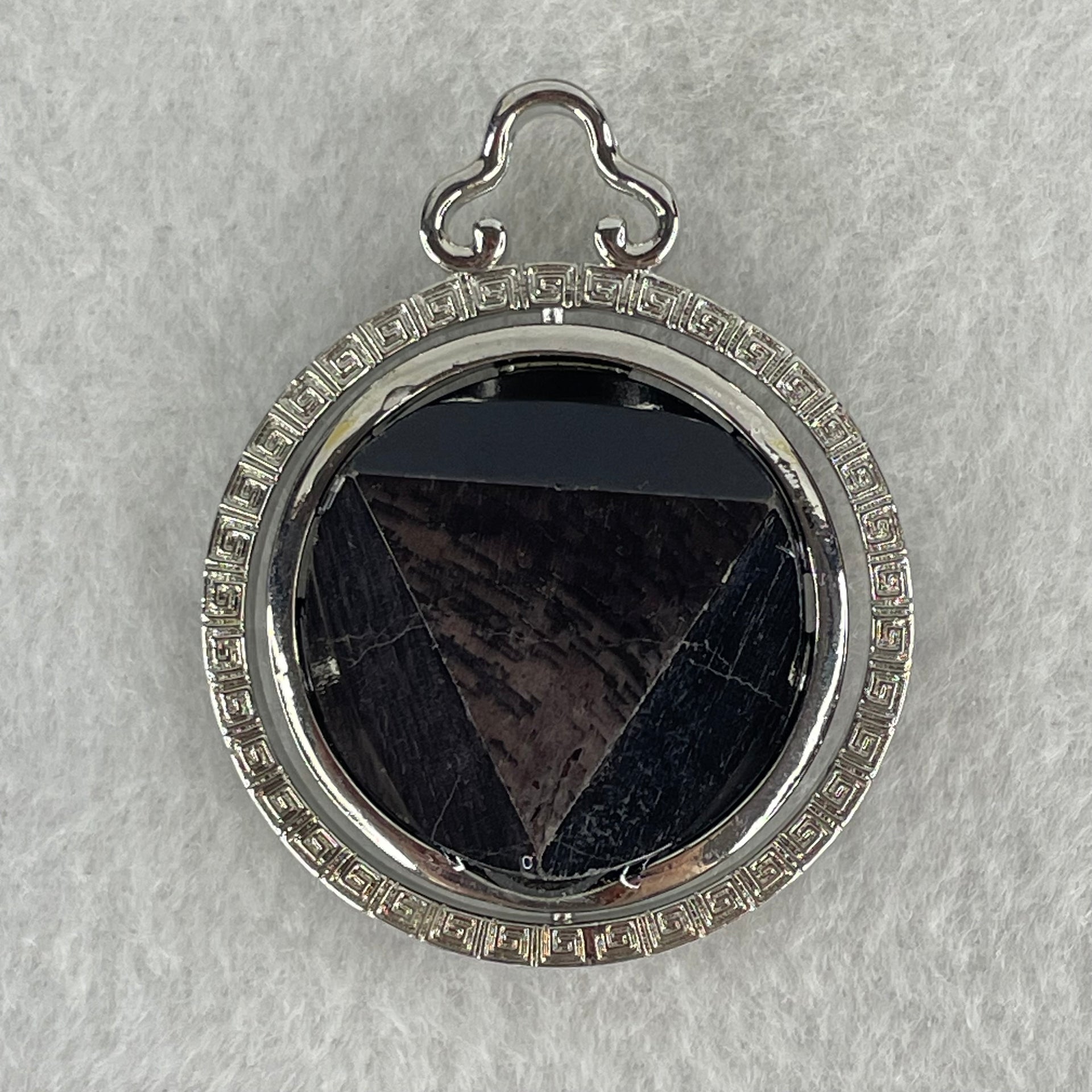 Natural Hypersthene in Stainless Steel Pendant 23.00g 25.0 by 8.8mm - Huangs Jadeite and Jewelry Pte Ltd