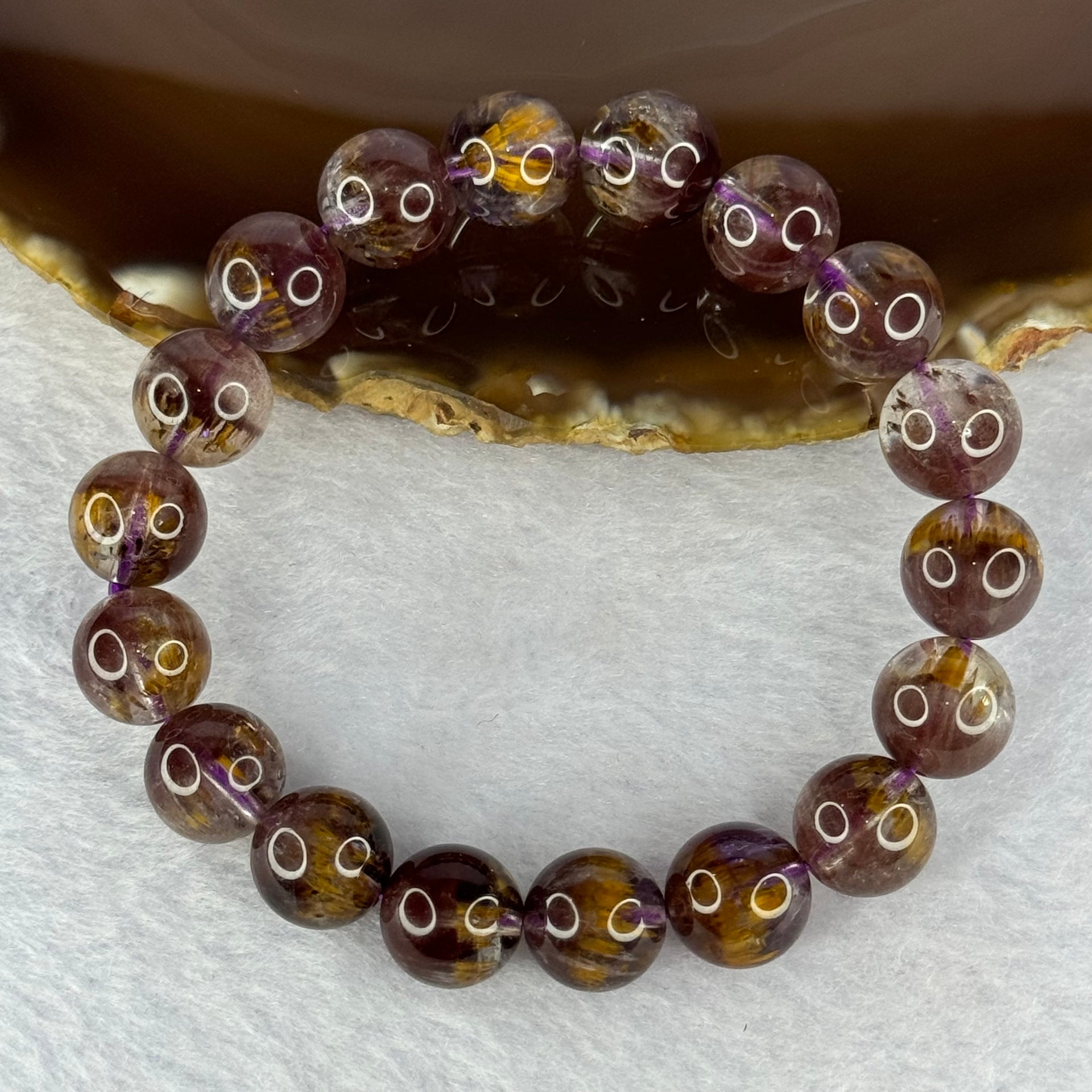 Very Good Grade Natural Auralite 23 Bracelet 天然激光23手链 34.21g 17cm 11.5mm 18 Beads - Huangs Jadeite and Jewelry Pte Ltd