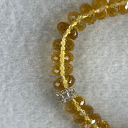 Natural Intense Yellow Citrine Donut with Hulu Charm Bracelet 26.29g 15cm 9.4mm 32 Beads - Huangs Jadeite and Jewelry Pte Ltd