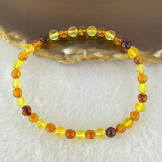 Natural Mixed Color Amber Beads Bracelet 2.50g 16.5cm 5.1mm 38 Beads - Huangs Jadeite and Jewelry Pte Ltd