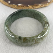Natural Type A Green with Yellowish Green Piao Hua Jadeite Bangle | (64.81g | 53.1mm ID | 16.9 x 7.8mm | Very Very Slight External Rough |Golden Abundance & Lifelong Protection Anchor, Prosperity & Executive Bangle) - Huangs Jadeite and Jewelry Pte Ltd