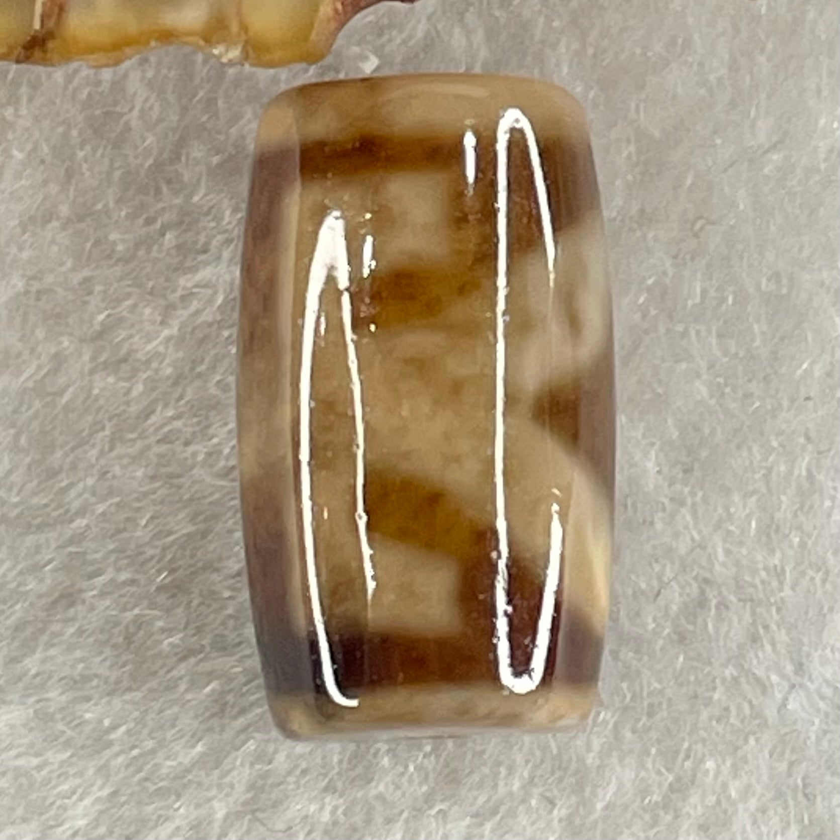 Natural Powerful Tibetan Old Oily Agate Patina Guiren Tairen Human Dzi Bead Totem Amulet Heavenly Master (Tian Zhu) 贵人天诛 4.68g 19.9 by 11.6mm - Huangs Jadeite and Jewelry Pte Ltd
