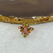 Natural Elbaite Tourmaline in 925 Sliver Ring in Rose Gold Color (Adjustable Size) 3.11g 7.1 by 5.0 by 3.4mm - Huangs Jadeite and Jewelry Pte Ltd