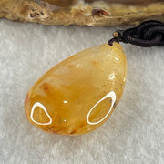Natural Golden Rutilated Quartz Tear Drop Necklace 12.69g 32.5 by 20.6 by 10.5mm - Huangs Jadeite and Jewelry Pte Ltd