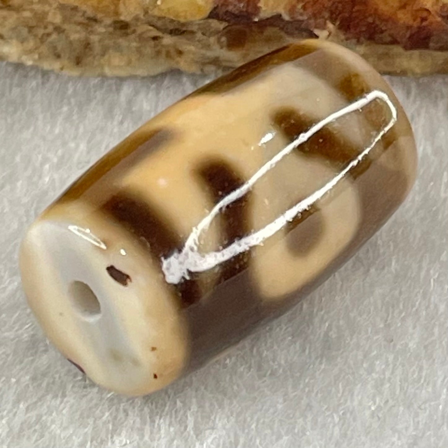 Natural Powerful Tibetan Old Oily Agate Patina Guiren Tairen Human Dzi Bead Totem Amulet Heavenly Master (Tian Zhu) 贵人天诛 4.82g 19.8 by 11.8mm - Huangs Jadeite and Jewelry Pte Ltd