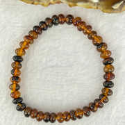 Natural Dark Brownish Yellow Medicine Amber Beads Bracelet 天然抚顺药珀手链 4.28g 15cm 6.6mm 42 Beads - Huangs Jadeite and Jewelry Pte Ltd