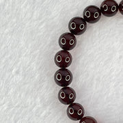 Natural Dark Blood Red Amber Beads Bracelet 天然血珀手链 7.48g 16cm 8.6mm 22 Beads - Huangs Jadeite and Jewelry Pte Ltd
