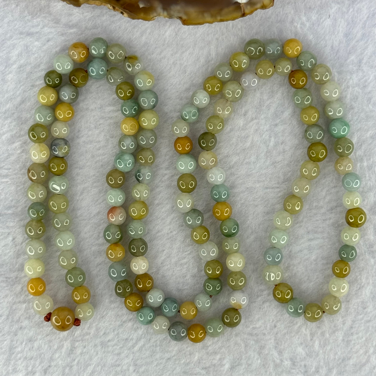 Type A Muti Color Jadeite Beads Necklace 35.72g 66cm 5.8mm 135 Beads - Huangs Jadeite and Jewelry Pte Ltd