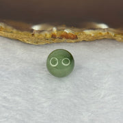 Type A Green with Dark Green Patch Jadeite Bead for Bracelet/Necklace/Earrings/Rings 4.00g 13.2mm - Huangs Jadeite and Jewelry Pte Ltd