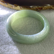 Type A Natural Jelly Light Green Light Lavender with Red Patches Jadeite Oval Bangle 51.86g Inner Diameter 53.9mm 12.4 by 8.2mm (Close to Perfect) - Huangs Jadeite and Jewelry Pte Ltd