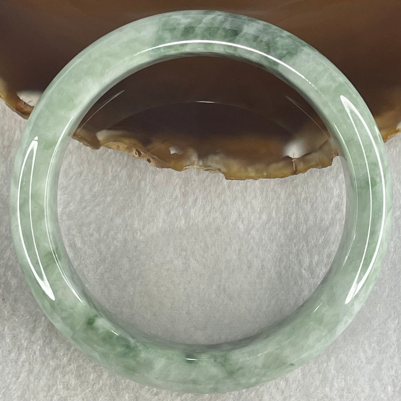 Type A Light Green with Dark Blueish Green Piao Hua Jadeite Bangle 84.13g Internal Diameter 62.7mm 15.1 by 9.7mm - Huangs Jadeite and Jewelry Pte Ltd