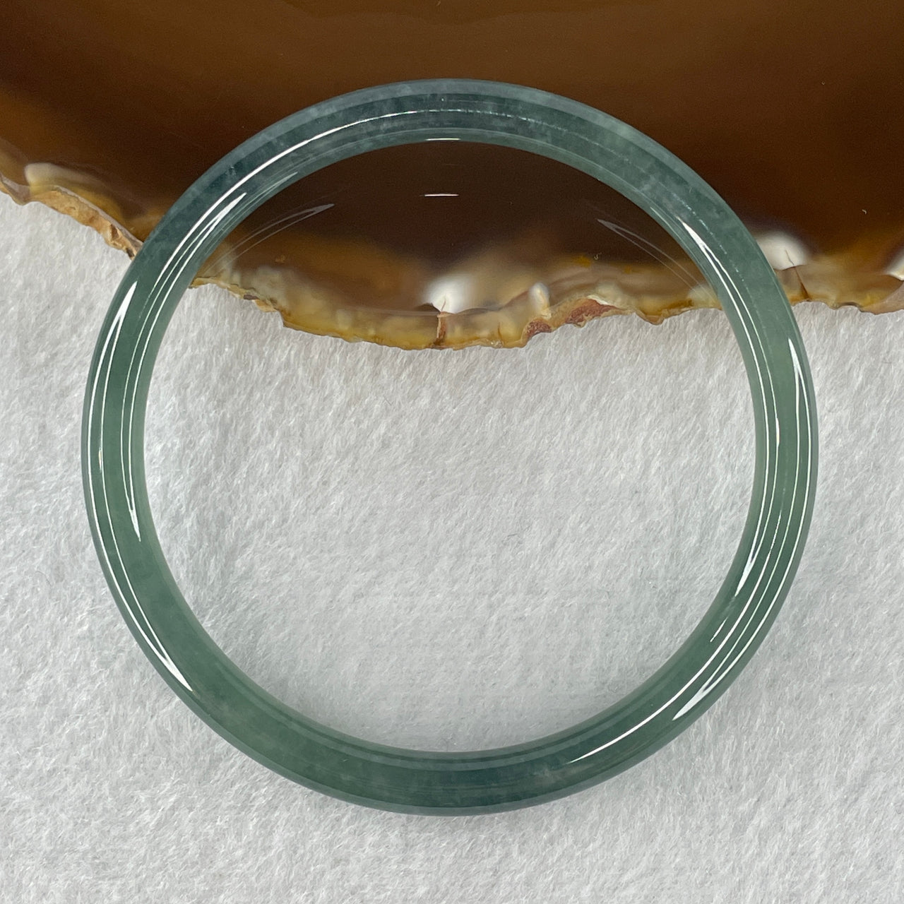 Type A Icy Blueish Green Jadeite Bangle 41.32g 6.0 by 7.0mm 58.2mm (Perfect)