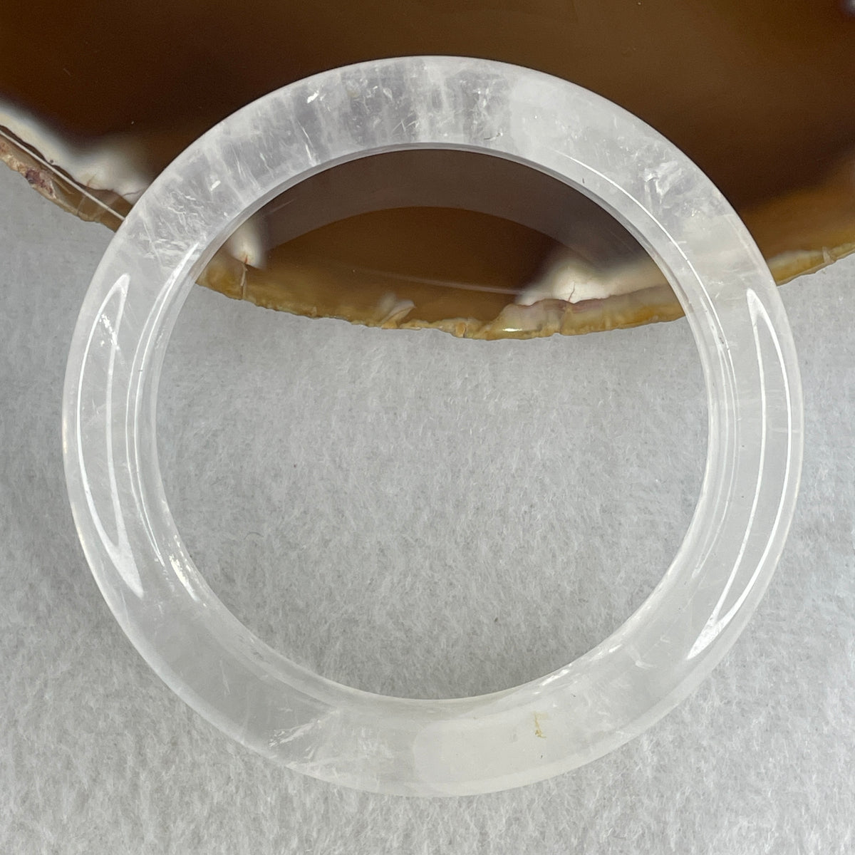 Natural Clear Quartz Bangle |  (42.75g | 55.4mm Inner Diameter | 11.5x8.6mm | Natural Internal Line | Crown Chakra Activation, Divine Light, Mind Clarity & Aura Shield)