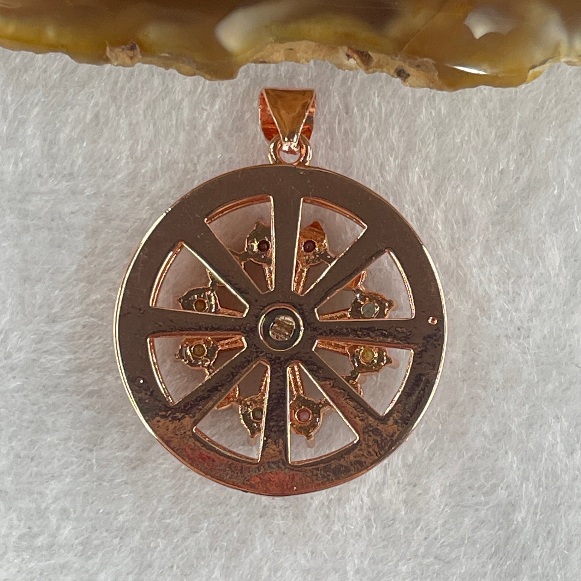 Natural Tourmaline Crystal in S925 Sliver Spinning Pendant 5.95g 3.8 by-1Pcs 3.5 by 1.0mm-12Pcs - Huangs Jadeite and Jewelry Pte Ltd