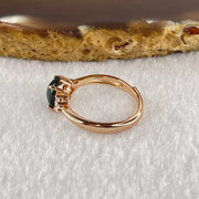 Natural Black Opal in S925 Sliver Rose Gold Color Ring (Adjustable Ring) 1.70g 7.9 by 5.9 by 4.0mm - Huangs Jadeite and Jewelry Pte Ltd