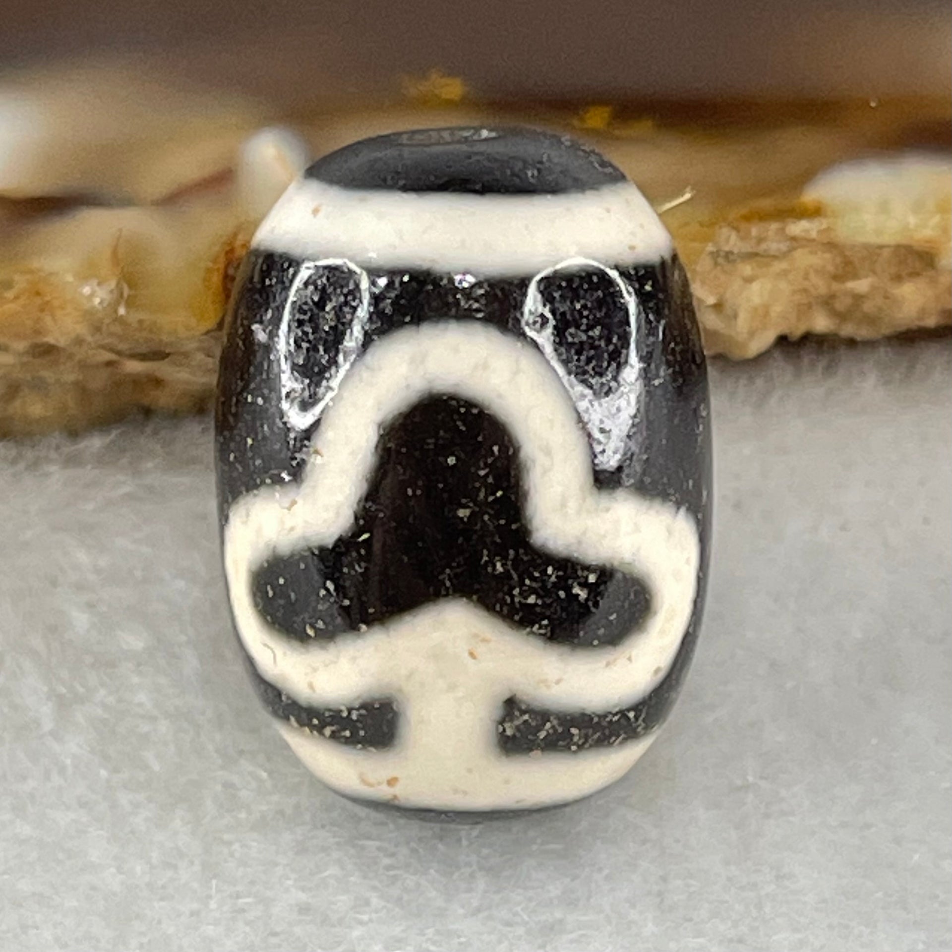 Natural Powerful Tibetan Old Oily Agate Double Bodhi Tree Dzi Bead Heavenly Master (Tian Zhu) 菩提树天珠 4.57g 17.8 by 12.8mm - Huangs Jadeite and Jewelry Pte Ltd
