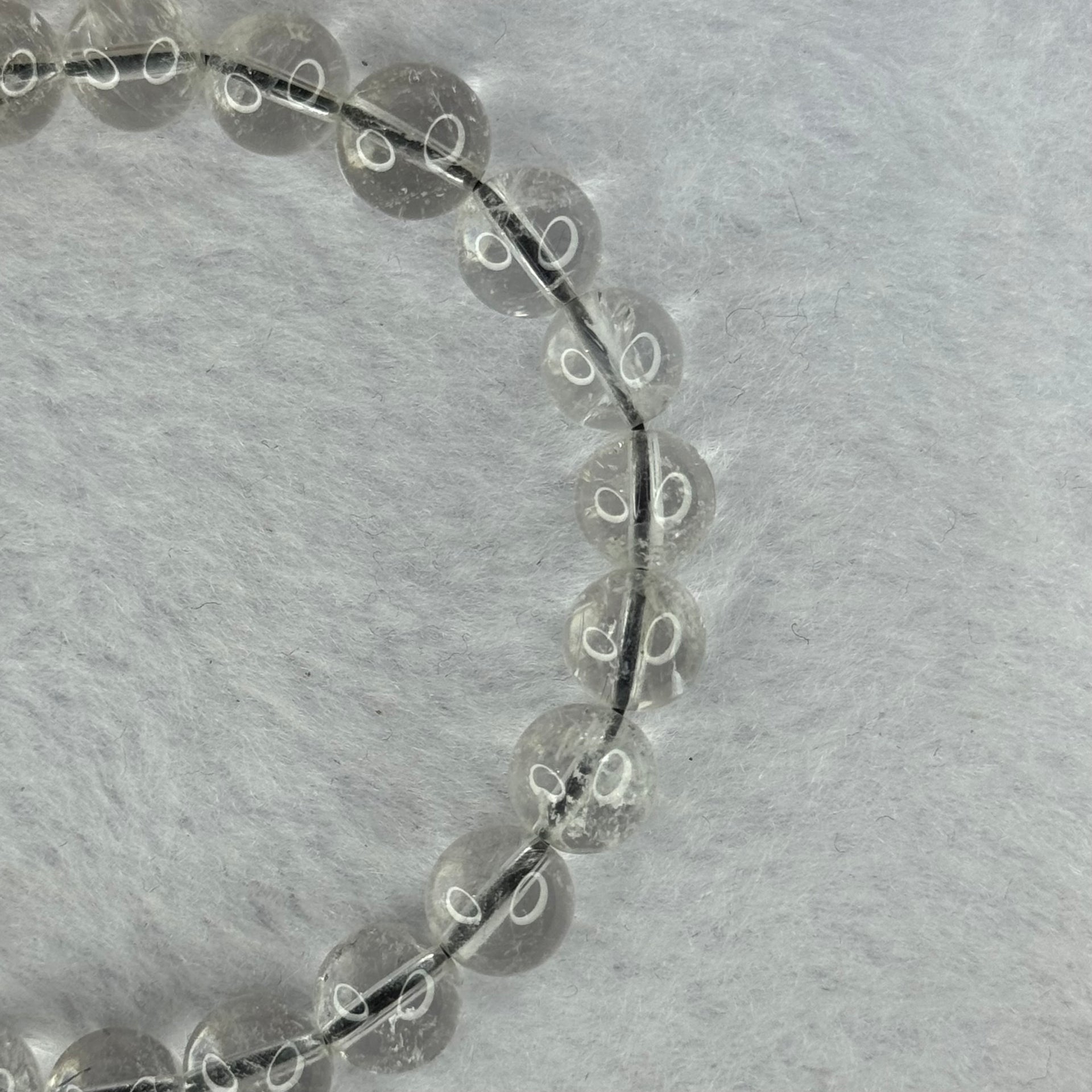 Natural Titanium Rutilated Clear Quartz 14.51g 14.5cm 8.2mm 23 Beads - Huangs Jadeite and Jewelry Pte Ltd