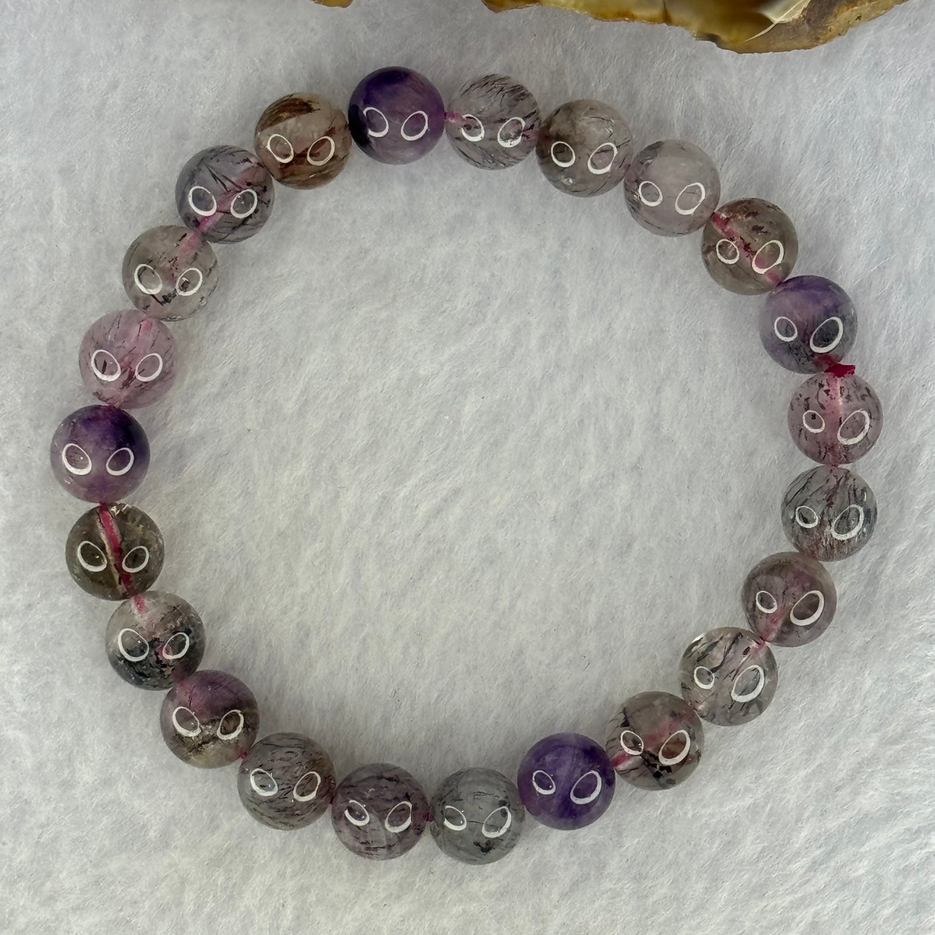 Natural Super 7 Beads Bracelet 20.61g 17cm 8.8mm 23 Beads - Huangs Jadeite and Jewelry Pte Ltd