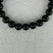 Natural Black Rutilated Quartz Beads Bracelet 天然黑发水晶手链 23.53g 16cm 9.4mm 21 Beads - Huangs Jadeite and Jewelry Pte Ltd