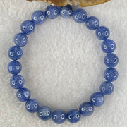Natural Blue Kyanite Beads Bracelet 25.40g 15.5cm 8.9mm 22 Beads - Huangs Jadeite and Jewelry Pte Ltd