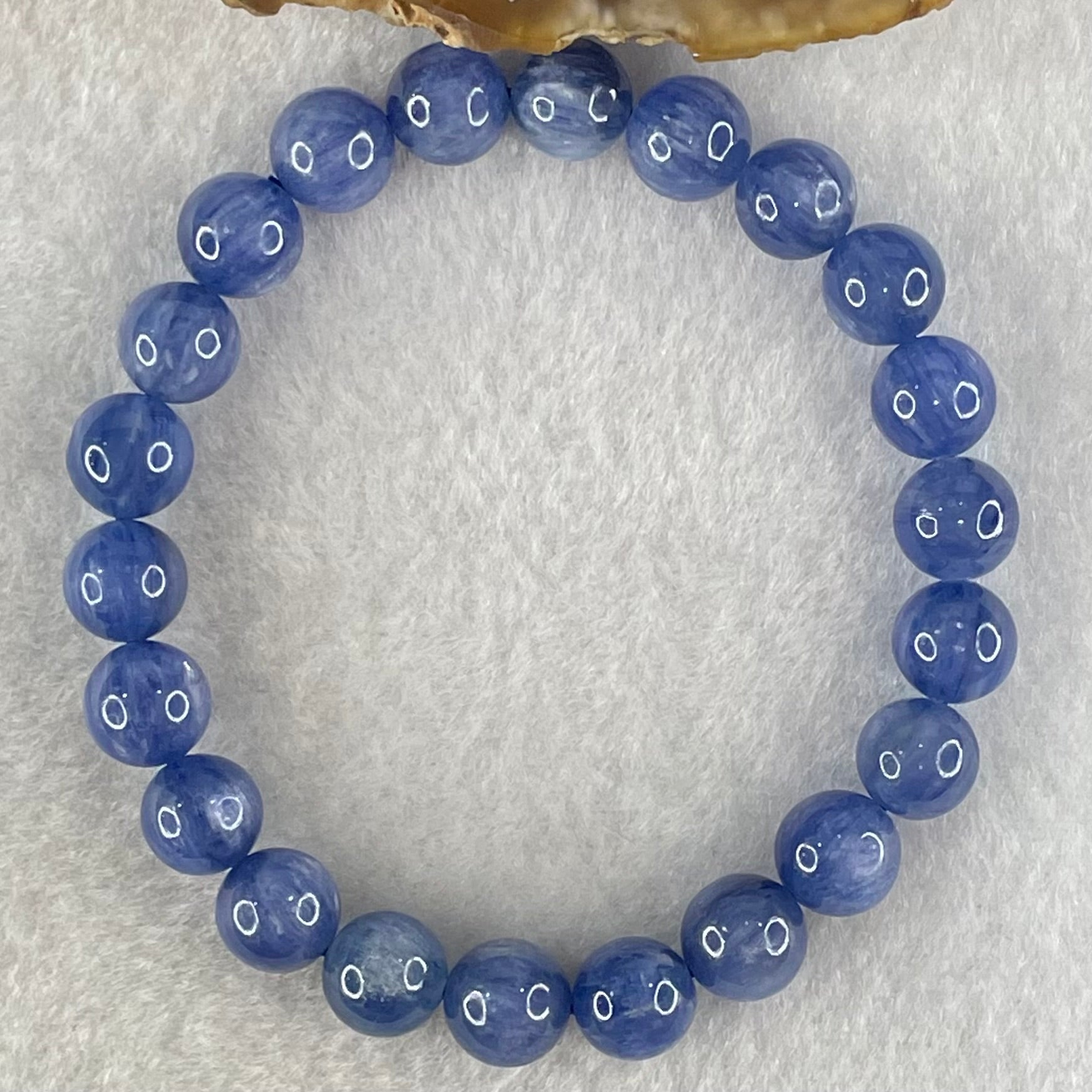 Natural Blue Kyanite Beads Bracelet 25.40g 15.5cm 8.9mm 22 Beads - Huangs Jadeite and Jewelry Pte Ltd