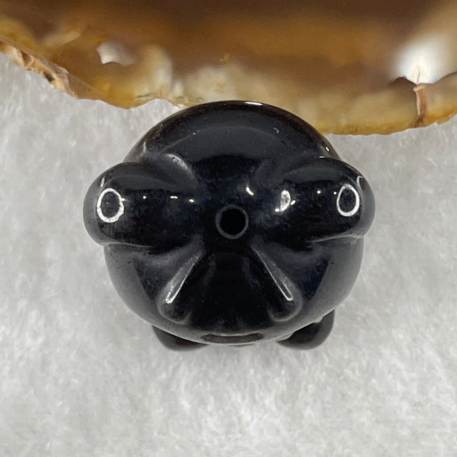 Black Obsidian Labubu Charm Display 16.03g 29.8 by 22.6 by 20.0mm - Huangs Jadeite and Jewelry Pte Ltd