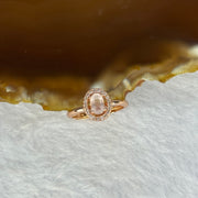 Natural Morganite in 925 Sliver in Rose Gold Color Ring (Adjustable Size) 1.76g 5.7 by 3.9 by 2.7mm - Huangs Jadeite and Jewelry Pte Ltd