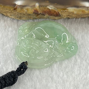Type A Natural Semi Icy Light Green Jadeite Milo Buddha Pendant 8.03g 28.1 by 30.6 by 6.9mm - Huangs Jadeite and Jewelry Pte Ltd