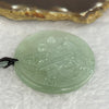 Type A Semi Icy Light Green Jadeite Guan Yin Pendant 24.18g 48.4 by 4.8mm - Huangs Jadeite and Jewelry Pte Ltd