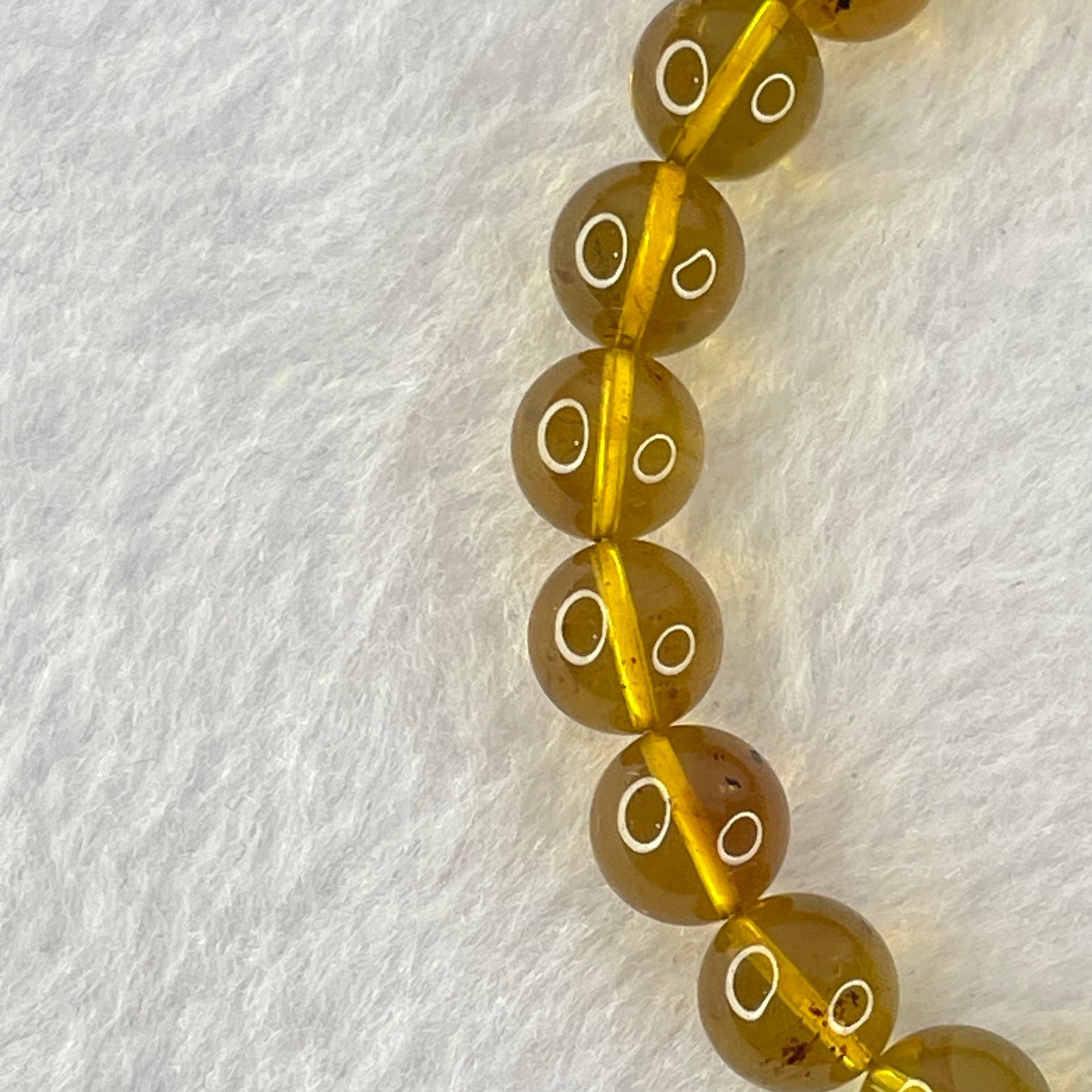 Natural Purple Honey Amber Beads Bracelet 天然紫蜜琥珀手链 5.99g 15cm 7.7mm 23 Beads - Huangs Jadeite and Jewelry Pte Ltd