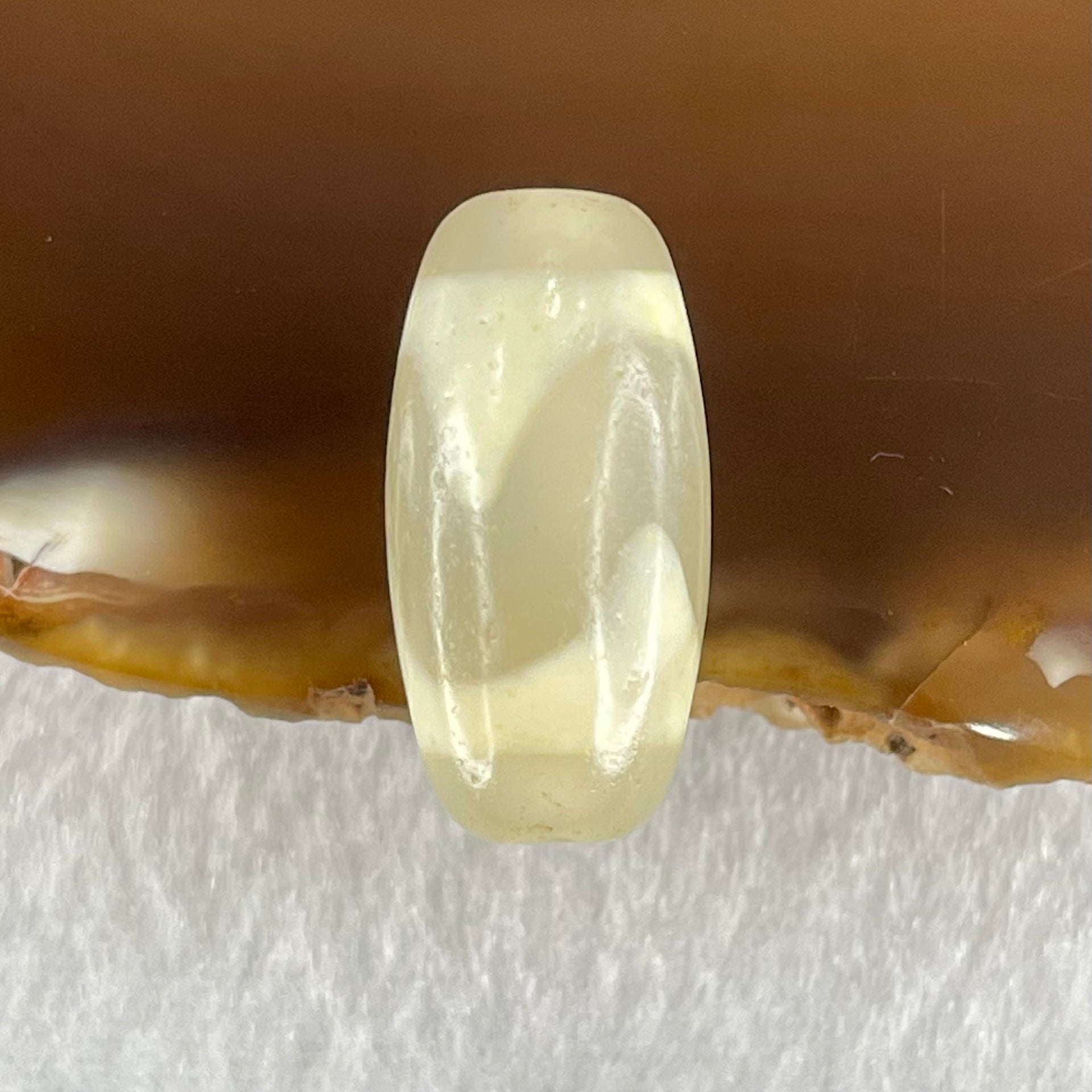 Natural Powerful Tibetan Old Oily Agate Tiger Tooth Daluo Dzi Bead Heavenly Master (Tian Zhu) 虎呀天诛 2.99g 20.1 by 10.1mm - Huangs Jadeite and Jewelry Pte Ltd