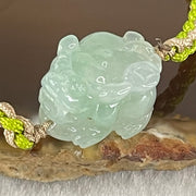 Type A Light Green Lavender Jadeite Male Pixiu String Bracelet 5.50g 16cm 16.3 by 13.9 by 10.1mm - Huangs Jadeite and Jewelry Pte Ltd