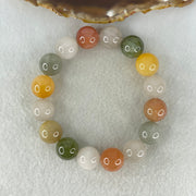Above Average Grade Natural Muti Colour Rabbit Hair Rutilated Quartz Beads Bracelet 56.15g 18.5cm 13.7mm 16 Beads - Huangs Jadeite and Jewelry Pte Ltd