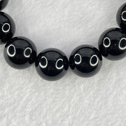 Special Grade Natural Black Gold King Amber Beads Bracelet 天然特一黑金王琥珀手链 28.85g 19cm 15.6mm 14 Beads - Huangs Jadeite and Jewelry Pte Ltd