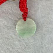 Type A Green Jadeite Round Wu Shu Pai Pendent 4.01g 16.7 by 4.6mm - Huangs Jadeite and Jewelry Pte Ltd