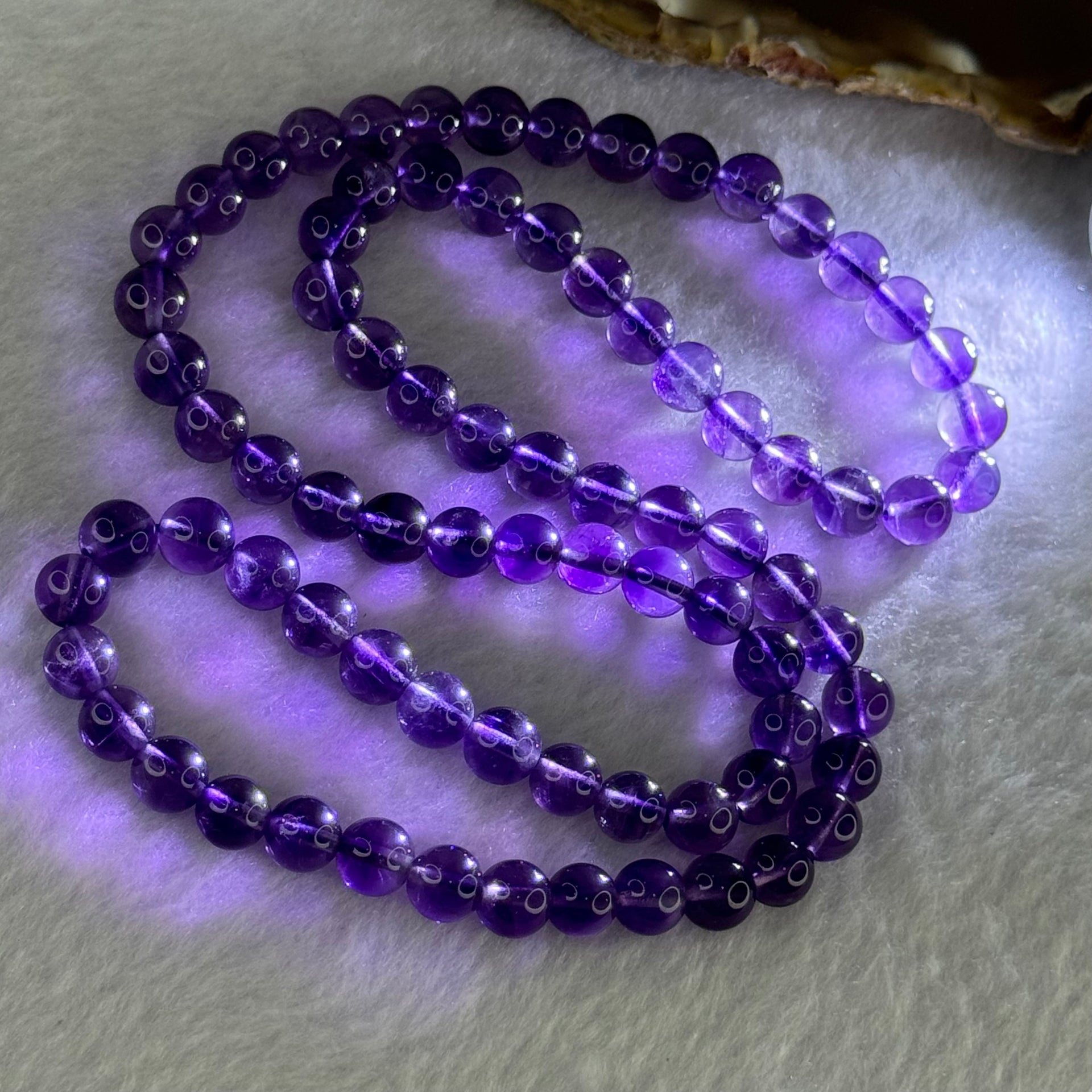 Good Grade Natural Amethyst Necklace 39.71g 52cm 7.3 by 79 Beads - Huangs Jadeite and Jewelry Pte Ltd