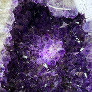 Natural Amethyst Rectangular Shape Cave (31,526.0g) with Wooden Stand Display Total Weight 38,526.0g 420.0 by 315.0 by 610.0mm - Huangs Jadeite and Jewelry Pte Ltd