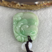 Natural Type A Green with Apple Green Piao Hua Jadeite Ruyi Pendant 20.67g 43.4 by 29.7 by 7.0mm - Huangs Jadeite and Jewelry Pte Ltd