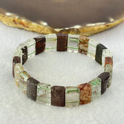 Natural Phantom Quartz Crystal Beads Bracelet 32.23g 17.5cm 13.6 by 8.2 by 5.0mm 23pcs - Huangs Jadeite and Jewelry Pte Ltd