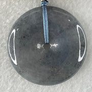 Type A Semi Icy Wuji Grey with Lavender Jadeite Ping An Kou Pendant 19.86g 37.2 by 6.1mm - Huangs Jadeite and Jewelry Pte Ltd