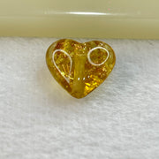Yellow Glass Heart with Glitters Charm for Bracelet 2.69g 15.8 by 15.8 by 10.0mm - Huangs Jadeite and Jewelry Pte Ltd