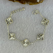 S9999 Sliver Clover Bracelet 13.37g 13.1 by 3.0mm 5pcs - Huangs Jadeite and Jewelry Pte Ltd