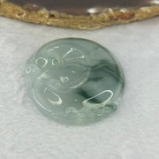 Grandmaster Certified Type A Icy Light Green with Blueish Green Piao Hua Ruyi Pendent 28.04g 53.2 by 42.7 by 7.1mm - Huangs Jadeite and Jewelry Pte Ltd