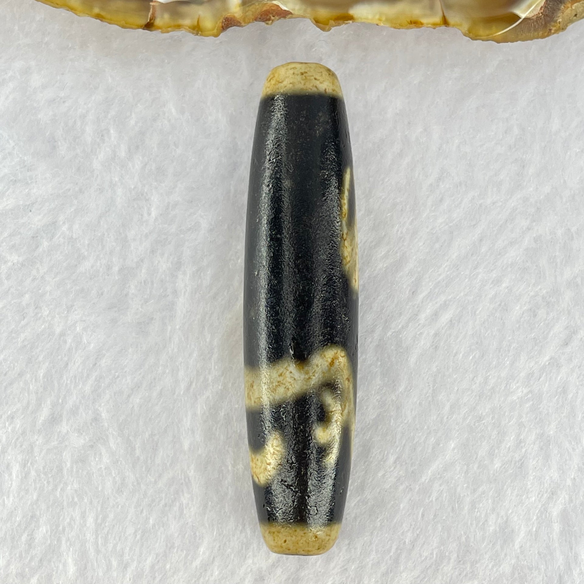 Natural Powerful Tibetan Old Oily Agate Dragon Dzi Bead Heavenly Master (Tian Zhu) 龙天珠 18.27g 59.8 by 14.2mm - Huangs Jadeite and Jewelry Pte Ltd