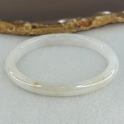 Type A Semi Icy Faint Lavender Green with Reddish Spot Jadeite Oval Bangle Internal Diameter 54.4mm 21.33g 7.5 by 6.0mm (very slight internal line) - Huangs Jadeite and Jewelry Pte Ltd