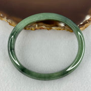 Type A Green Jadeite Oval Bangle Internal Diameter 57.7mm 36.44g 11.6 by 7.0mm (Slight Internal Lines) - Huangs Jadeite and Jewelry Pte Ltd