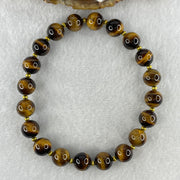 Natural Yellow Tiger's Eye Quartz Beads Bracelet with Charm 31.12g 21cm 10.4mm 20Beads - Huangs Jadeite and Jewelry Pte Ltd