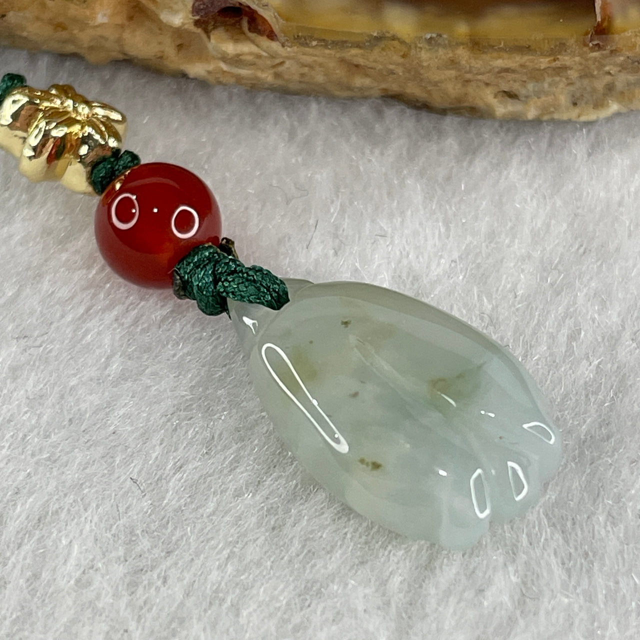 Natural Type A Light Green Jadeite Flower Charm 2.72g 18.2 by 10.8 by 5.1mm