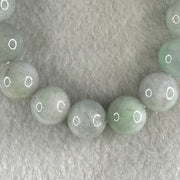 Type A Light Green with Slight Light Lavender Jadeite Beads Bracelet 48.08g 15cm 12.2mm 16 Beads - Huangs Jadeite and Jewelry Pte Ltd