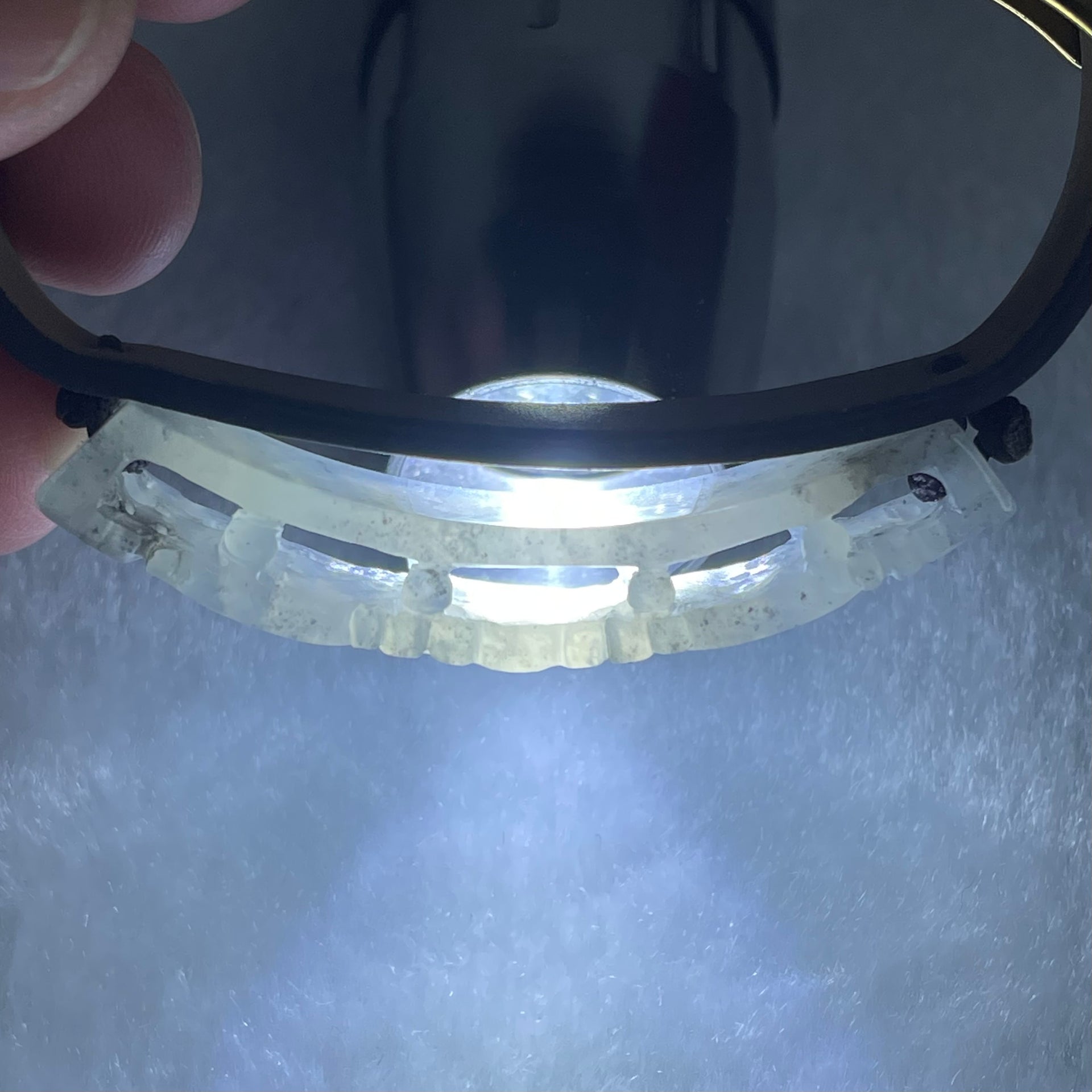 Type A Semi Icy Grey Jadeite Phoenix with PVC Bracelet 11.86g 49.3 by 11.1 by 7.7mm - Huangs Jadeite and Jewelry Pte Ltd